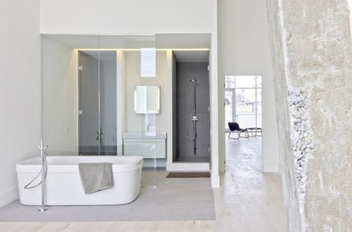 Дизайн ванных комнат в белом цвете. 01