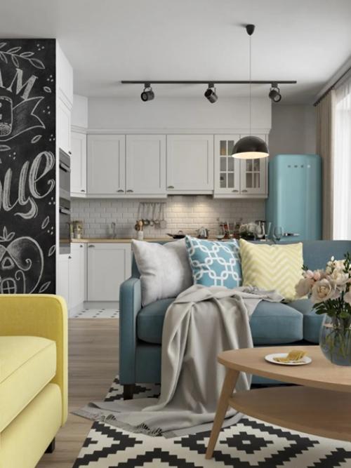 Современный скандинавский интерьер, созданный в духе Hygge, представляет собой стильное и практичное решение для обновления квартиры. 02