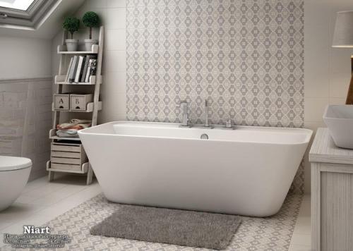 Серая плитка в ванной комнате. 09