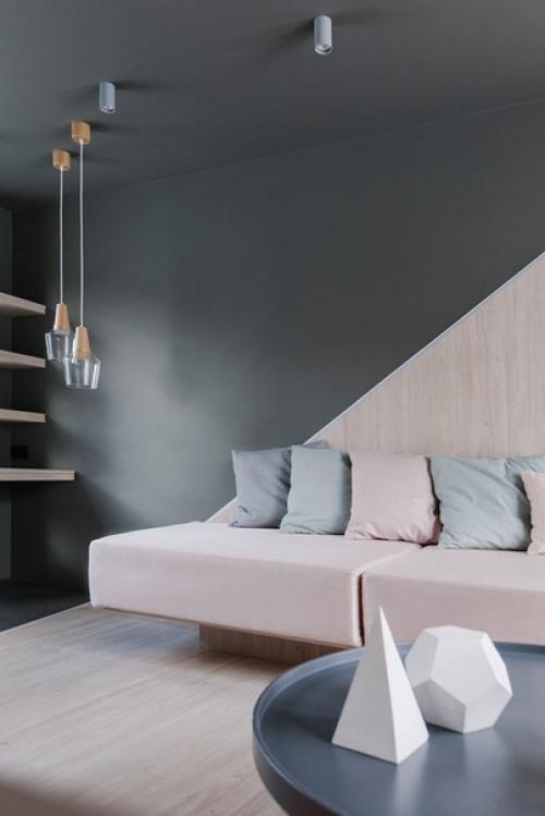 Асимметричная гостиная площадью 20 кв. 02