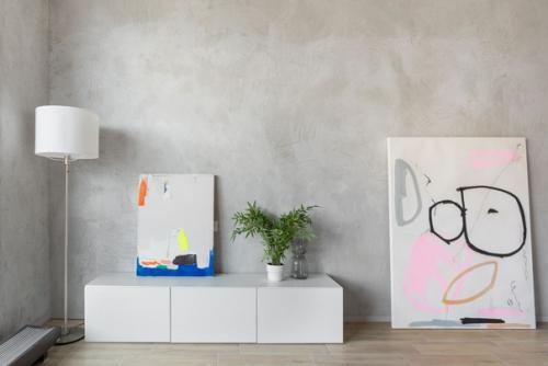 Аскетичный интерьер квартиры - студии 33 кв. 02