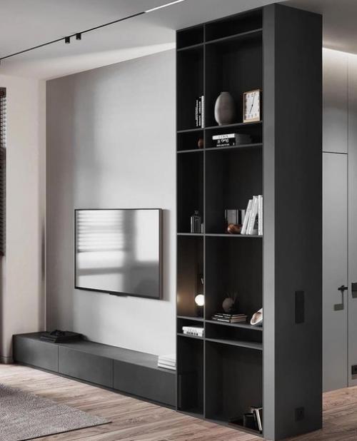 Красивый интерьер. В тёмных тонах. 04