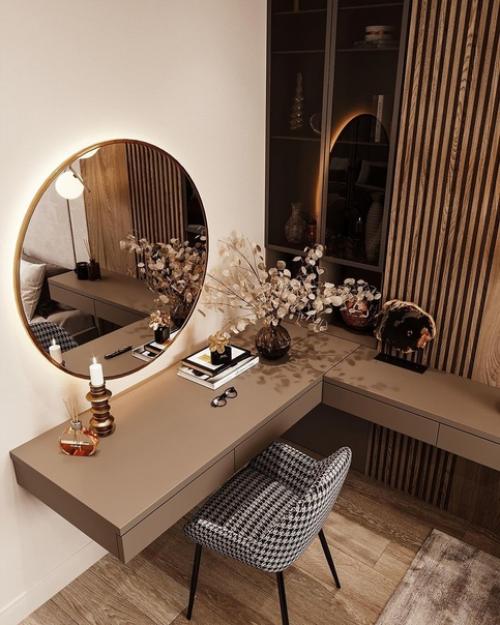 Интерьер спальни.  Глубокие шоколадные оттенки, мягкие текстуры и уютное освещение поможет как следует отдохнуть после рабочего дня. 02