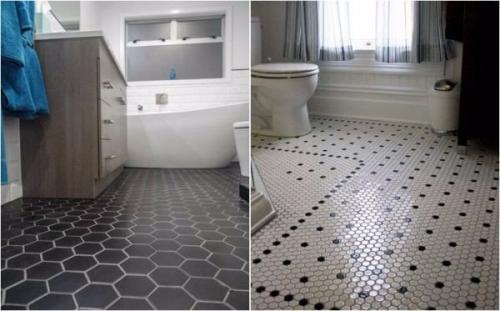 Эффектная серая плитка в ванной комнате. 02