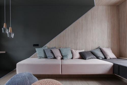 Асимметричная гостиная площадью 20 кв. 06