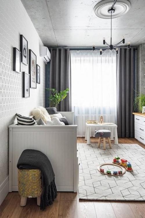 Бетонный потолок и кирпичные стены: интерьер квартиры в стиле лофт. 08