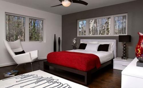 Сдержанная страсть: потрясающие спальни в красно - серой цветовой гамме. 01