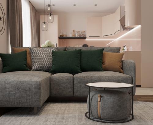 Кухня - гостиная по ул. эрвье, 21 кв. 05