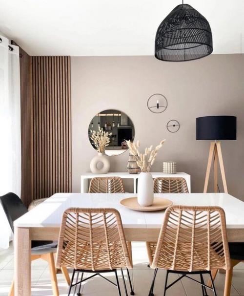 Прекрасный интерьер кухни - гостиная на первом этаже частного дома. 02