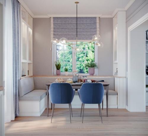 Двумя постами ранее, показывал вам гостиную в стиле американской классике, а тут у нас кухня с уютной обеденной зоной. 08