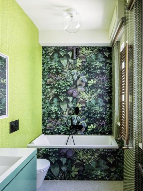 Зеленый цвет в ванной. 04