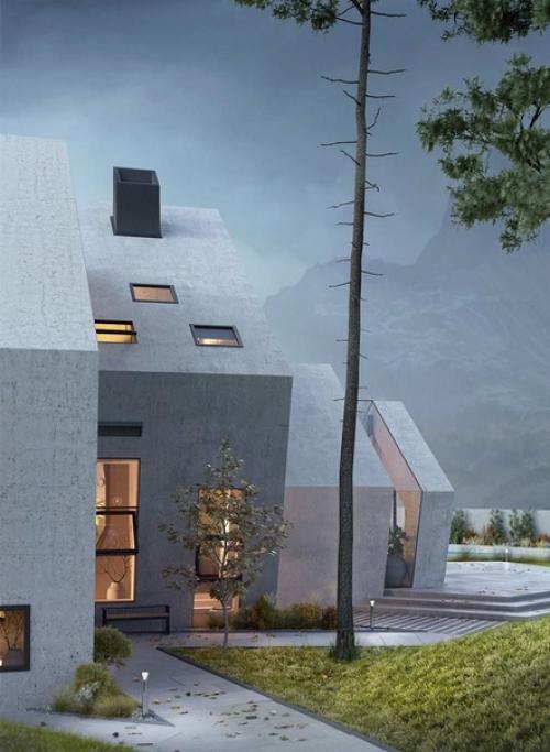 Концептуальный проект дома среди гор. 01