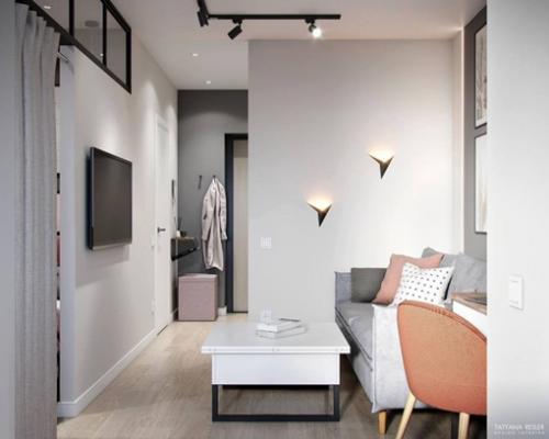 Интерьер кухни в квартире, площадью 30 кв. 05