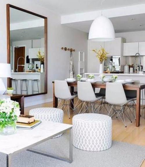 Как расположить зеркало на кухне? 04