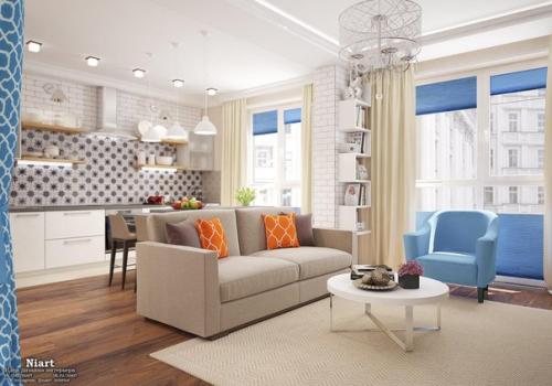 Дизайн квартиры - студии 46 кв. 01 Дизайн квартиры - студии 46 кв. 01