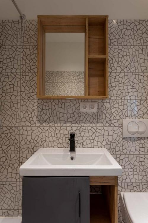 Аскетичный интерьер квартиры - студии 33 кв. 08