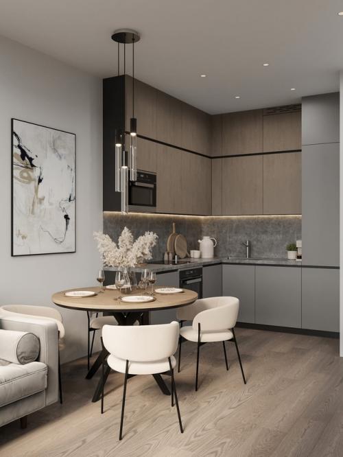 Проект 1-комнатной квартиры 42 м 2 в ЖК Holland Park в Москве. 01