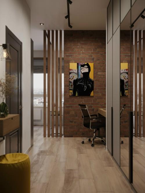 Проект квартиры - студии 24 м 2 в ЖК Fresh в Москве. 08