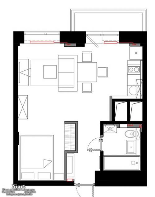Квартира - студия 33 кв. 09