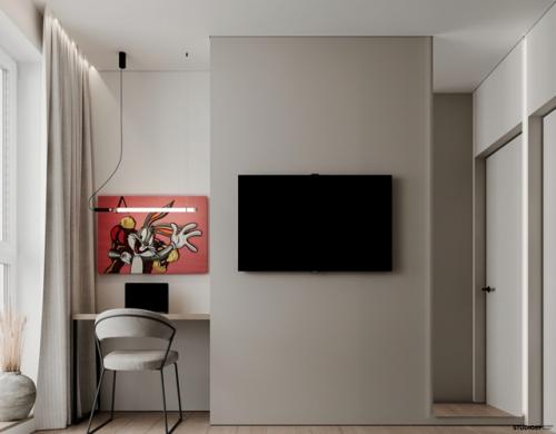 Проект однокомнатной квартиры 42, 2 м 2 (45, 1 м 2 с балконом. 09