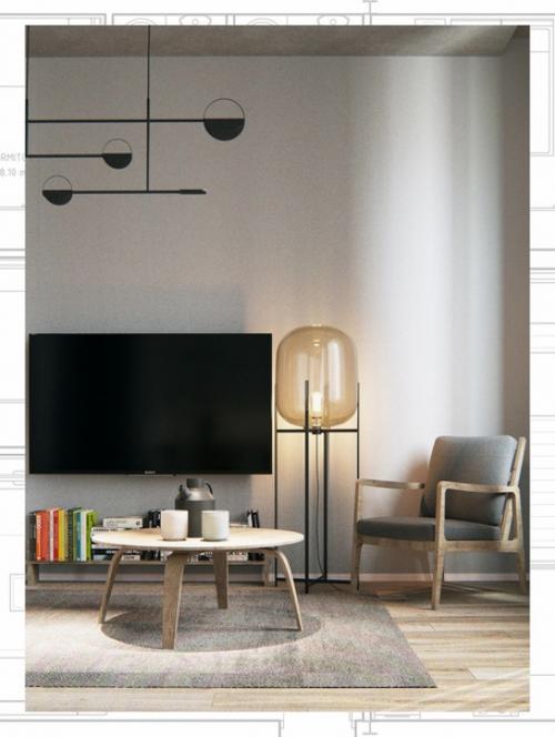 Проект квартиры, в котором авторы постарались скомбинировать индустриальный стиль и простой, функциональный скандинавский. 04