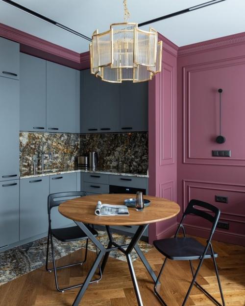 Реализованный интерьер кухни - гостиной. 01