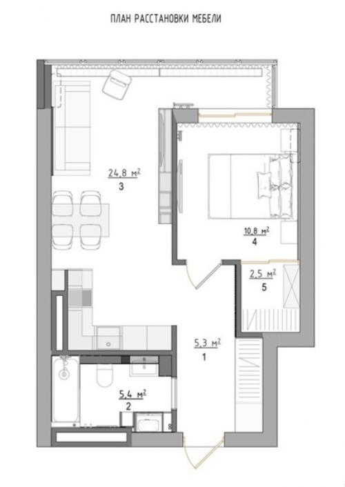 - 46 м 2 квартира -. 09