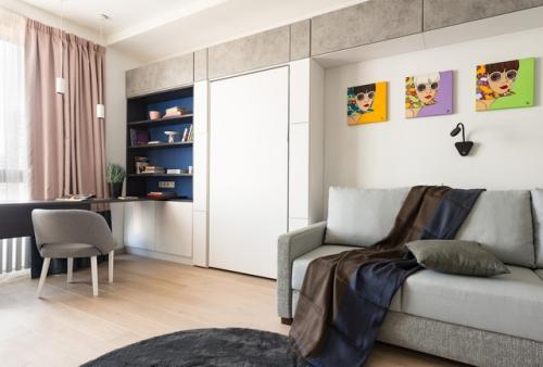 Интерьер квартиры - студии 32 кв. 07