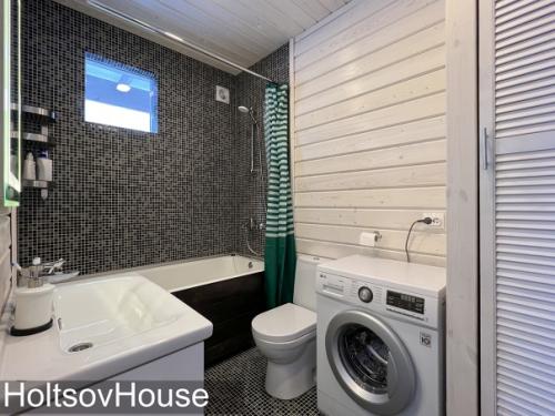 Интерьеры дома из предыдущей публикации - растущий из 4 модулей, большая кухня - гостиная (34 кв. 08