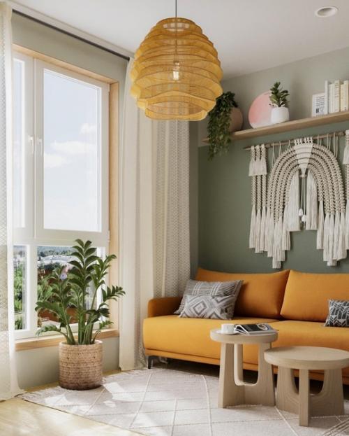 Яркий проект 1-комнатной квартиры 42 кв. 01