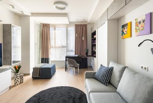 Интерьер квартиры - студии 32 кв. 06