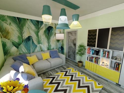 Дизайн - проект спальни/гостиной в 1-к квартире 26, 7 кв. 01