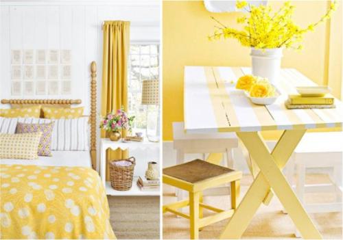 Белый + жёлтый - солнечное и лёгкое сочетание. 02