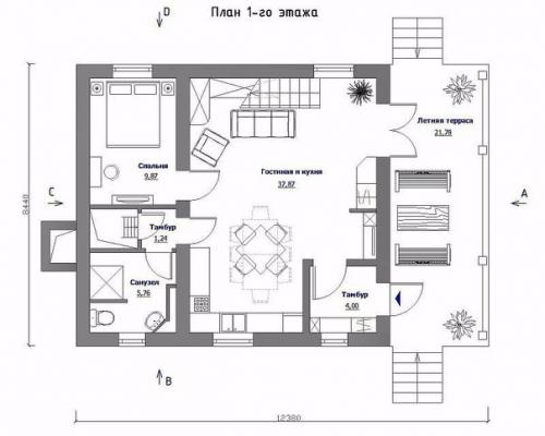 Проект загородного дома из газобетона. 01