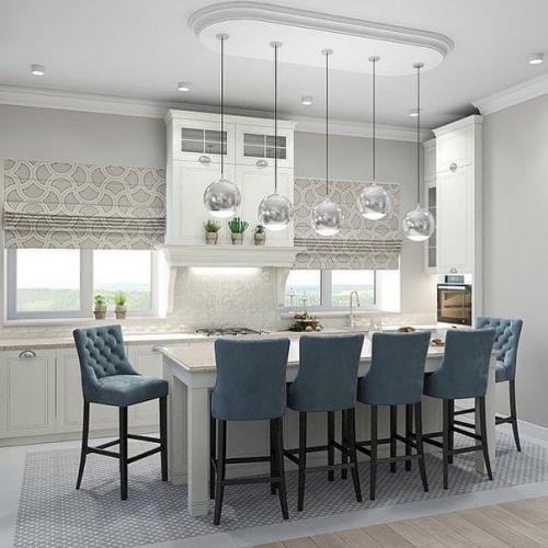 Замечательный дизайн - проект гостиной совмещенной с кухней. 04