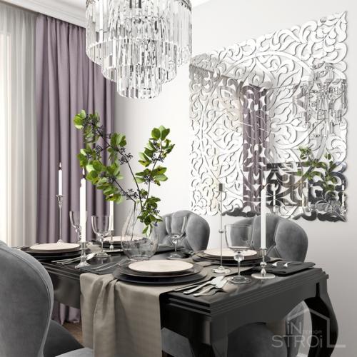 Дизайн интерьера однокомнатной квартиры, в которой удалось совместить две отдельные функциональные зоны, спальня и гостиная. 03