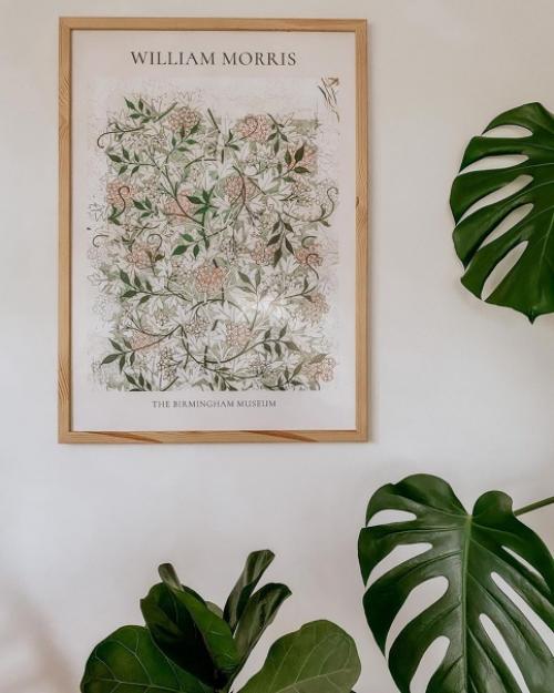 Множество декора, кухонной утвари и растений в доме с шикарным красным диваном. 08