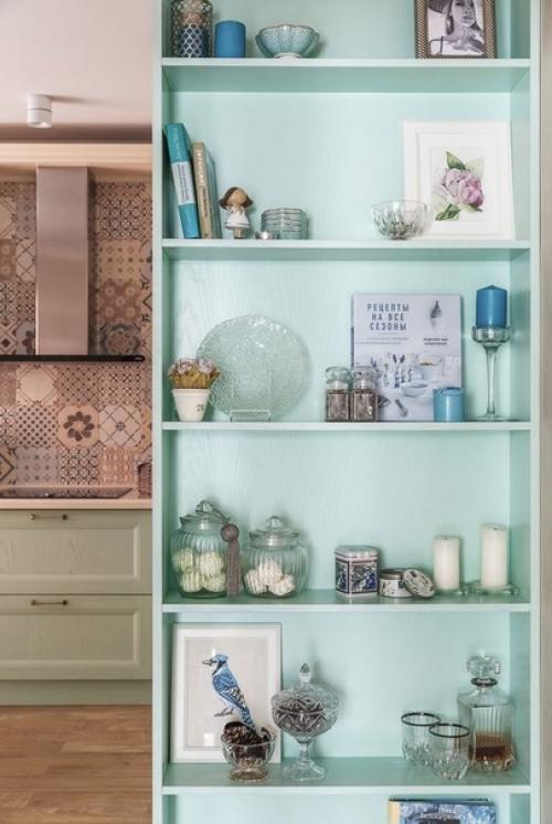 Чудесная кухня - столовая в квартире молодой семейной пары. 03