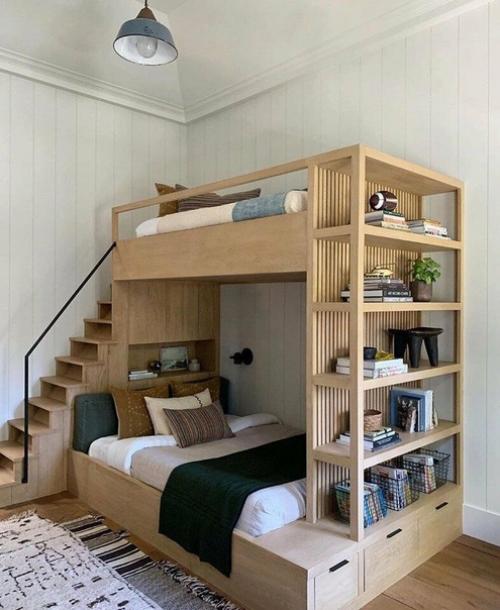 Варианты двухъярусной кровати в интерьере детской. 02