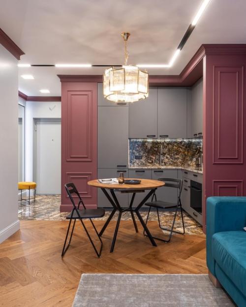 Реализованный интерьер кухни - гостиной. 07