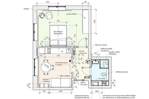 Интерьер 1-комнатной квартиры 42, 6 кв. 09
