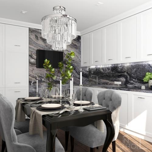 Дизайн интерьера однокомнатной квартиры, в которой удалось совместить две отдельные функциональные зоны, спальня и гостиная. 02