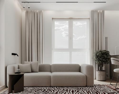 Проект однокомнатной квартиры 42, 2 м 2 (45, 1 м 2 с балконом. 06