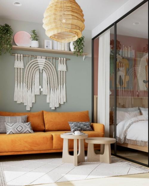 Яркий проект 1-комнатной квартиры 42 кв. 02