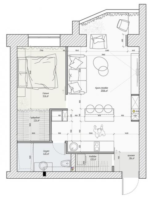 Квартира площадью 50 м 2. 09