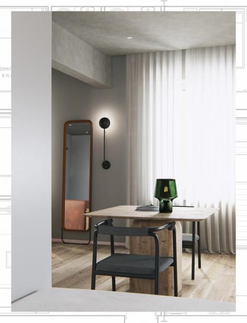 Проект квартиры, в котором авторы постарались скомбинировать индустриальный стиль и простой, функциональный скандинавский. 03