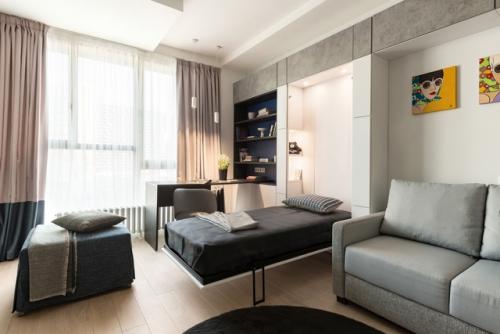 Интерьер квартиры - студии 32 кв. 08