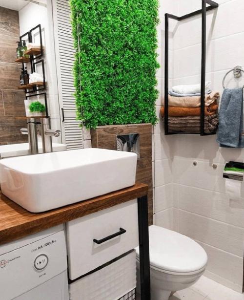 В интерьере ванной комнаты зеленый цвет можно использовать и как доминирующий, и как акцентный. 03