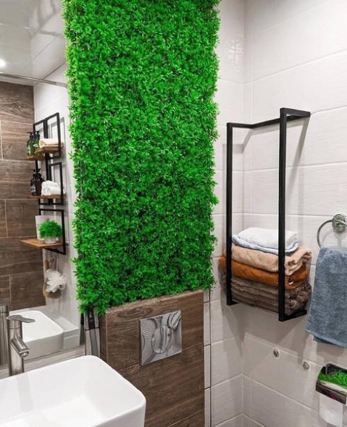 В интерьере ванной комнаты зеленый цвет можно использовать и как доминирующий, и как акцентный. 04