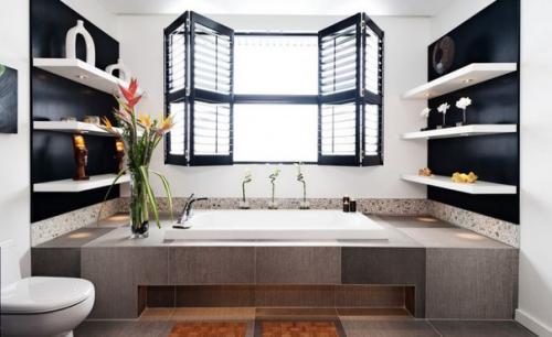 10 примеров использования белых парящих полок в интерьере. 08